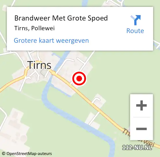 Locatie op kaart van de 112 melding: Brandweer Met Grote Spoed Naar Tirns, Pollewei op 30 december 2013 17:21