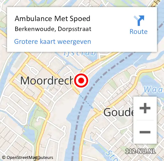 Locatie op kaart van de 112 melding: Ambulance Met Spoed Naar Berkenwoude, Dorpsstraat op 15 oktober 2016 16:06