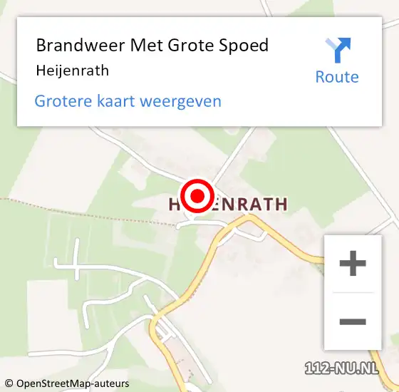 Locatie op kaart van de 112 melding: Brandweer Met Grote Spoed Naar Heijenrath op 15 oktober 2016 19:56