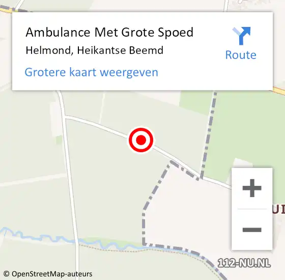 Locatie op kaart van de 112 melding: Ambulance Met Grote Spoed Naar Helmond, Heikantse Beemd op 16 oktober 2016 00:41