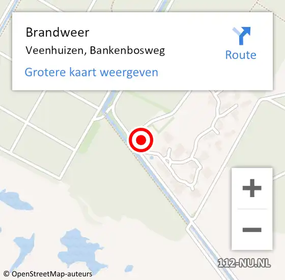 Locatie op kaart van de 112 melding: Brandweer Veenhuizen, Bankenbosweg op 16 oktober 2016 08:02