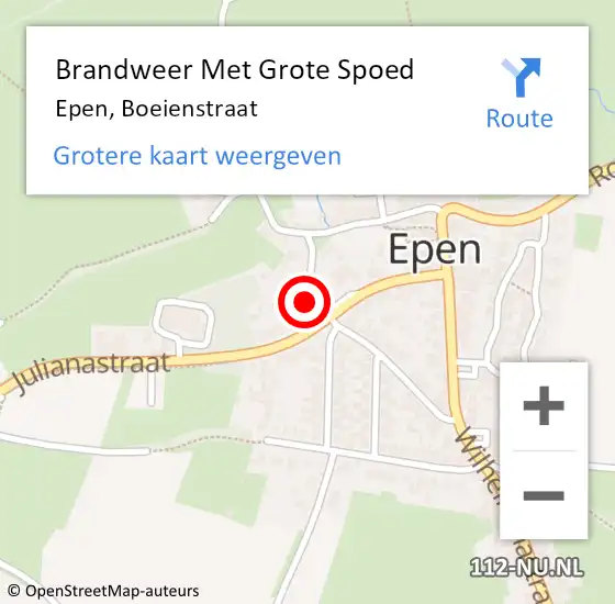 Locatie op kaart van de 112 melding: Brandweer Met Grote Spoed Naar Epen, Boeienstraat op 16 oktober 2016 10:24