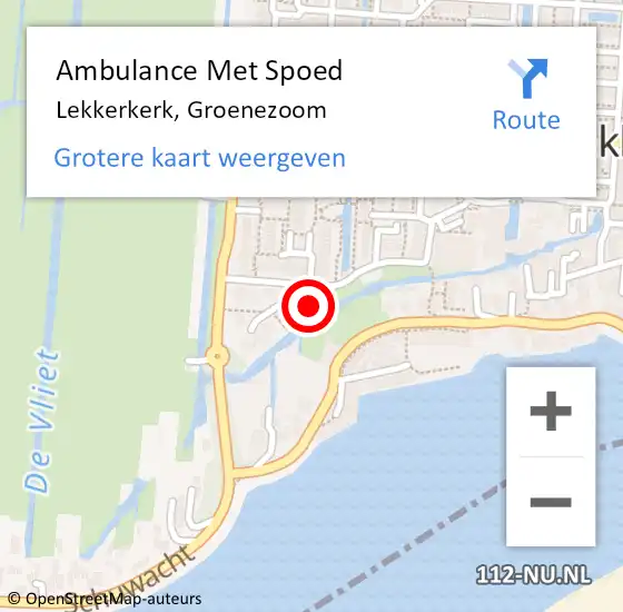 Locatie op kaart van de 112 melding: Ambulance Met Spoed Naar Lekkerkerk, Groenezoom op 16 oktober 2016 10:30