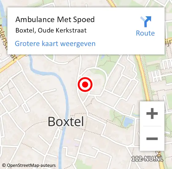 Locatie op kaart van de 112 melding: Ambulance Met Spoed Naar Boxtel, Oude Kerkstraat op 16 oktober 2016 10:51