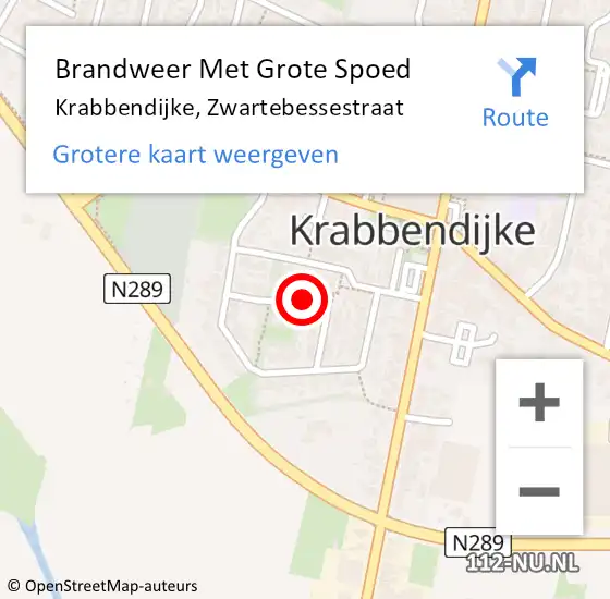 Locatie op kaart van de 112 melding: Brandweer Met Grote Spoed Naar Krabbendijke, Zwartebessestraat op 16 oktober 2016 12:09