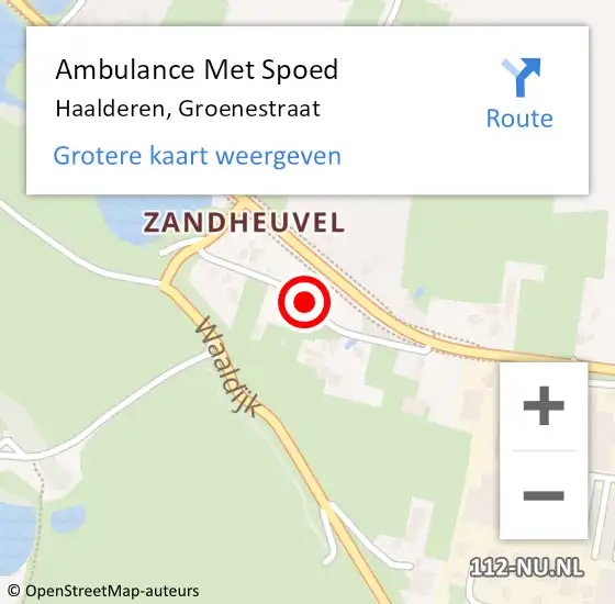 Locatie op kaart van de 112 melding: Ambulance Met Spoed Naar Haalderen, Groenestraat op 16 oktober 2016 12:14