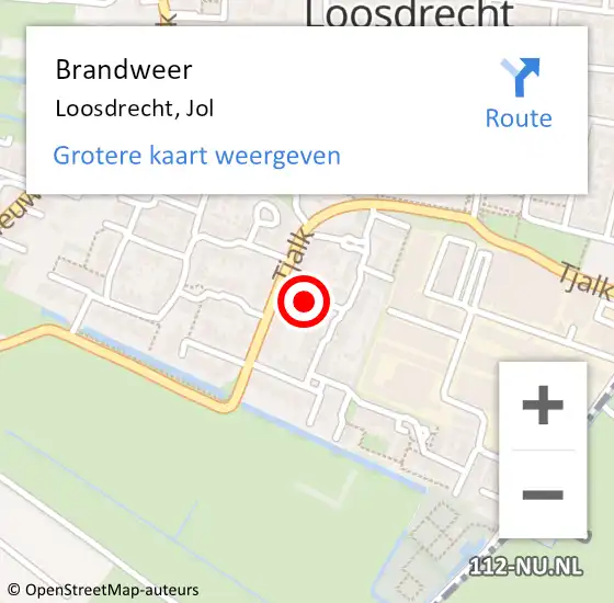 Locatie op kaart van de 112 melding: Brandweer Loosdrecht, Jol op 16 oktober 2016 12:41