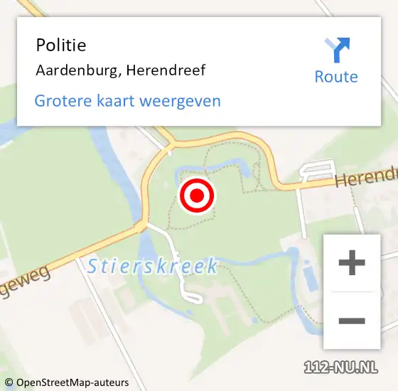 Locatie op kaart van de 112 melding: Politie Aardenburg, Herendreef op 16 oktober 2016 13:33