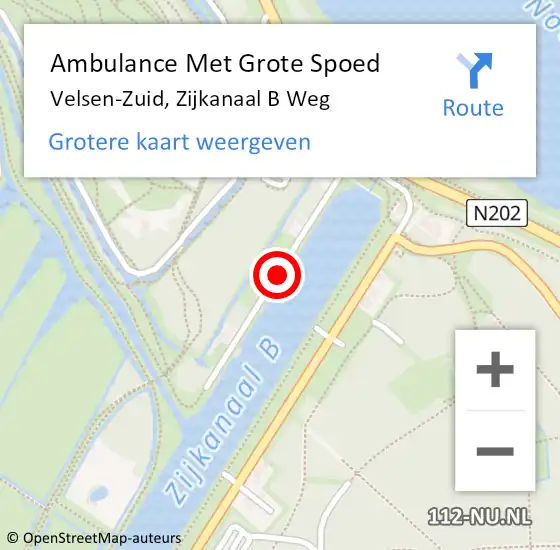 Locatie op kaart van de 112 melding: Ambulance Met Grote Spoed Naar Velsen-Zuid, Zijkanaal B Weg op 16 oktober 2016 13:59