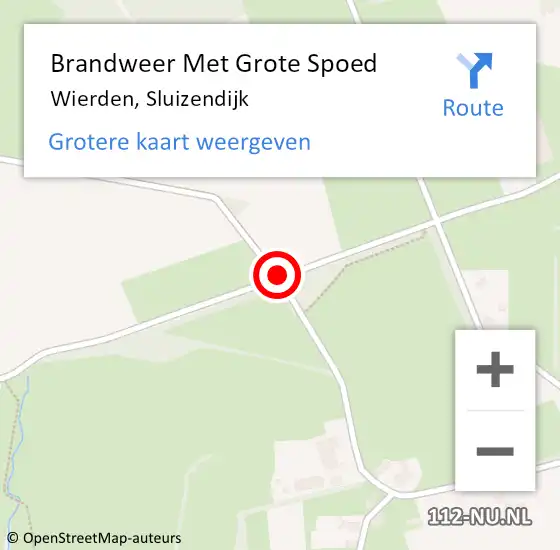 Locatie op kaart van de 112 melding: Brandweer Met Grote Spoed Naar Wierden, Sluizendijk op 16 oktober 2016 16:05