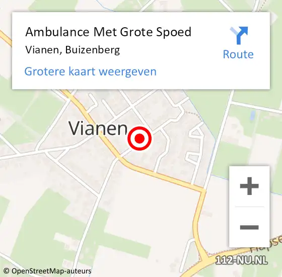 Locatie op kaart van de 112 melding: Ambulance Met Grote Spoed Naar Vianen, Buizenberg op 16 oktober 2016 16:06