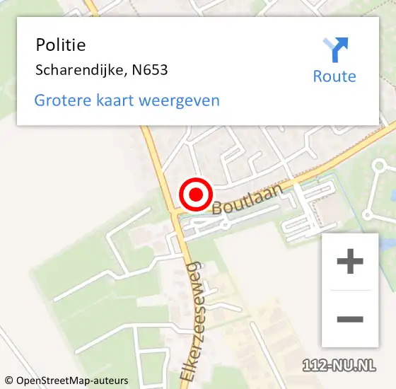 Locatie op kaart van de 112 melding: Politie Scharendijke, N653 op 16 oktober 2016 16:09