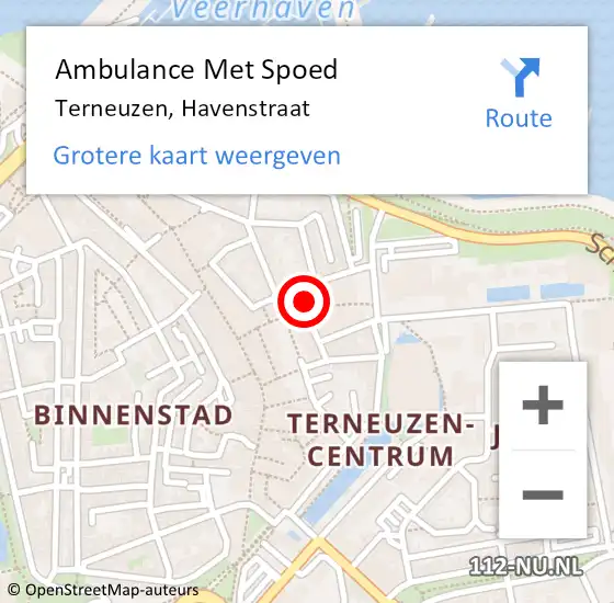 Locatie op kaart van de 112 melding: Ambulance Met Spoed Naar Terneuzen, Havenstraat op 16 oktober 2016 16:14