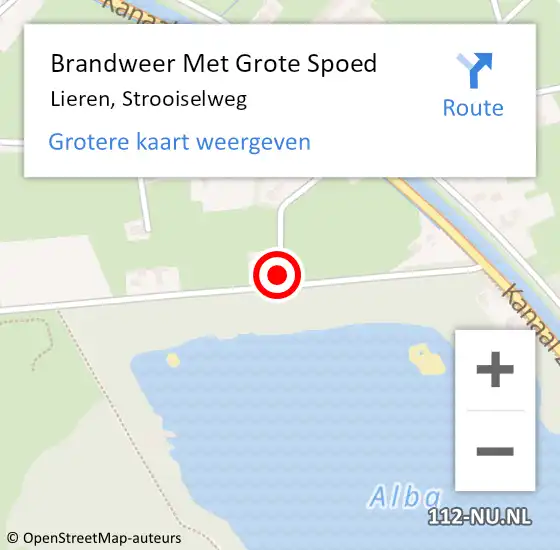 Locatie op kaart van de 112 melding: Brandweer Met Grote Spoed Naar Lieren, Strooiselweg op 30 december 2013 18:34