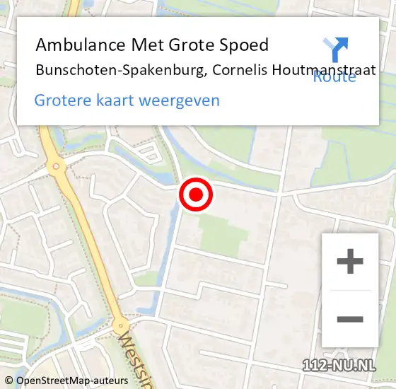 Locatie op kaart van de 112 melding: Ambulance Met Grote Spoed Naar Bunschoten-Spakenburg, Cornelis Houtmanstraat op 16 oktober 2016 18:20