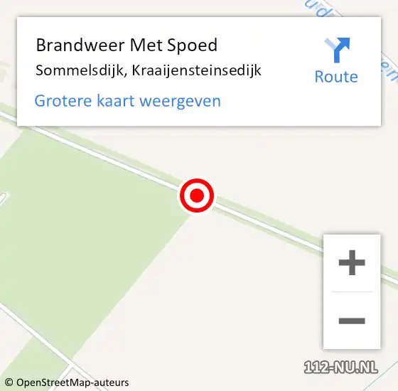 Locatie op kaart van de 112 melding: Brandweer Met Spoed Naar Sommelsdijk, Kraaijensteinsedijk op 16 oktober 2016 18:21