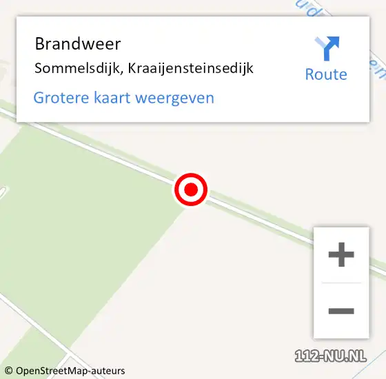 Locatie op kaart van de 112 melding: Brandweer Sommelsdijk, Kraaijensteinsedijk op 16 oktober 2016 18:24