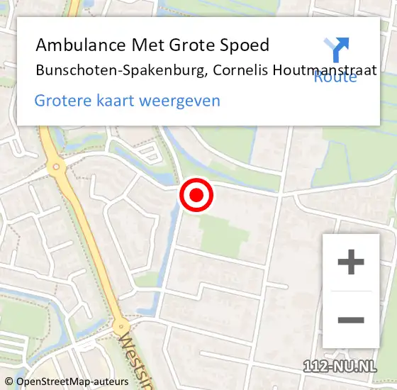Locatie op kaart van de 112 melding: Ambulance Met Grote Spoed Naar Bunschoten-Spakenburg, Cornelis Houtmanstraat op 16 oktober 2016 18:30