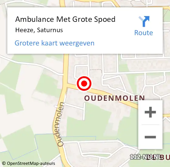 Locatie op kaart van de 112 melding: Ambulance Met Grote Spoed Naar Heeze, Saturnus op 16 oktober 2016 21:06