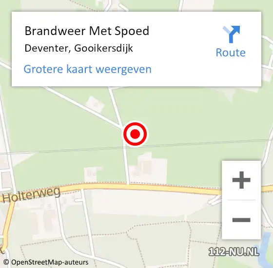 Locatie op kaart van de 112 melding: Brandweer Met Spoed Naar Deventer, Gooikersdijk op 17 oktober 2016 01:31