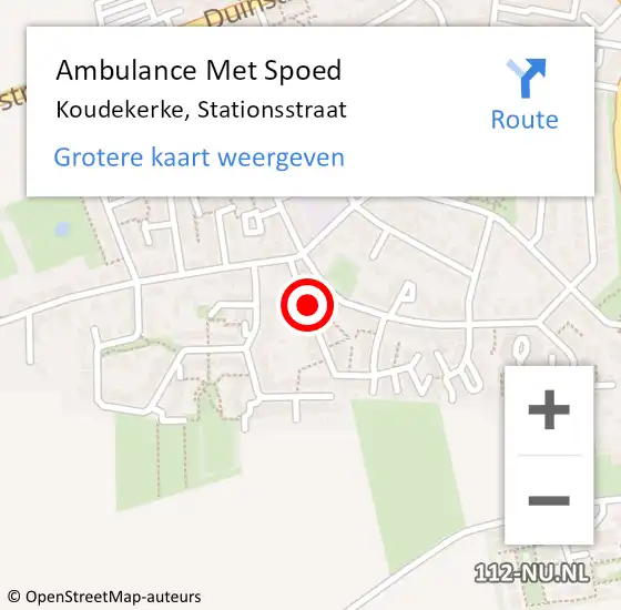 Locatie op kaart van de 112 melding: Ambulance Met Spoed Naar Koudekerke, Stationsstraat op 17 oktober 2016 01:51