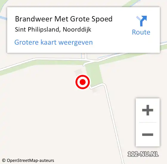 Locatie op kaart van de 112 melding: Brandweer Met Grote Spoed Naar Sint Philipsland, Noorddijk op 17 oktober 2016 02:23