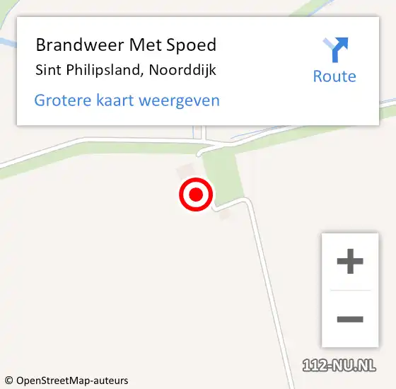 Locatie op kaart van de 112 melding: Brandweer Met Spoed Naar Sint Philipsland, Noorddijk op 17 oktober 2016 02:43