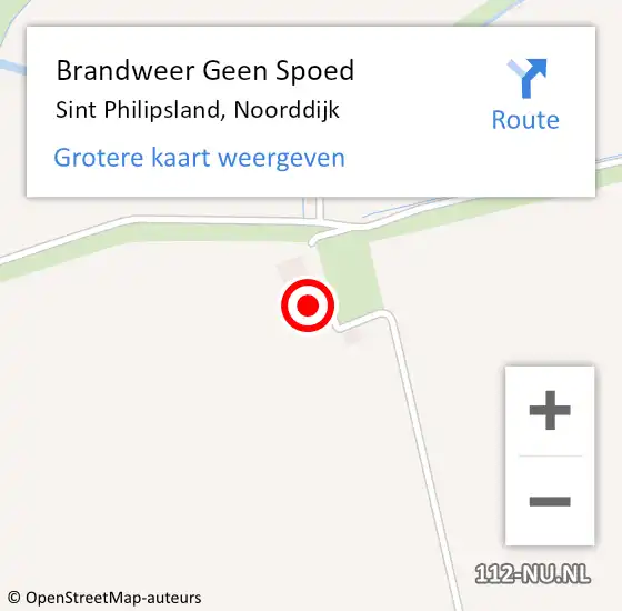 Locatie op kaart van de 112 melding: Brandweer Geen Spoed Naar Sint Philipsland, Noorddijk op 17 oktober 2016 03:19