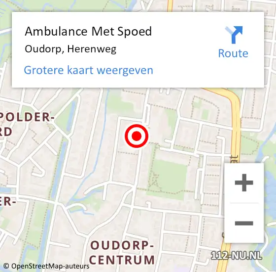 Locatie op kaart van de 112 melding: Ambulance Met Spoed Naar Oudorp, Herenweg op 17 oktober 2016 03:29