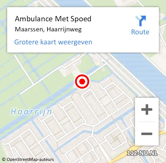 Locatie op kaart van de 112 melding: Ambulance Met Spoed Naar Maarssen, Haarrijnweg op 17 oktober 2016 08:04