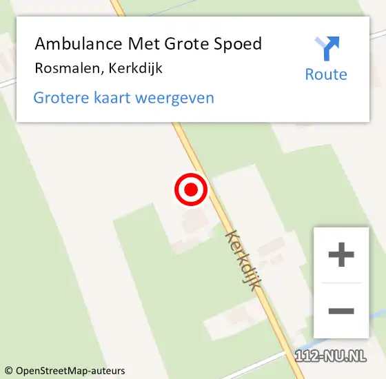 Locatie op kaart van de 112 melding: Ambulance Met Grote Spoed Naar Rosmalen, Kerkdijk op 17 oktober 2016 08:56