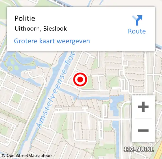 Locatie op kaart van de 112 melding: Politie Uithoorn, Bieslook op 30 december 2013 19:17