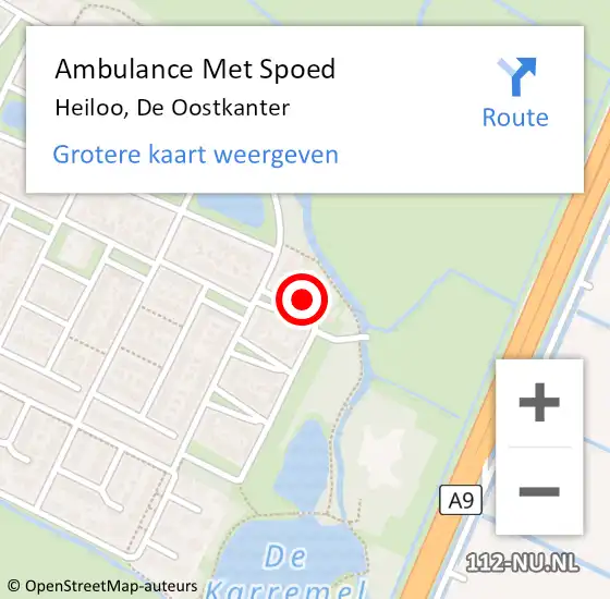 Locatie op kaart van de 112 melding: Ambulance Met Spoed Naar Heiloo, De Oostkanter op 17 oktober 2016 10:38