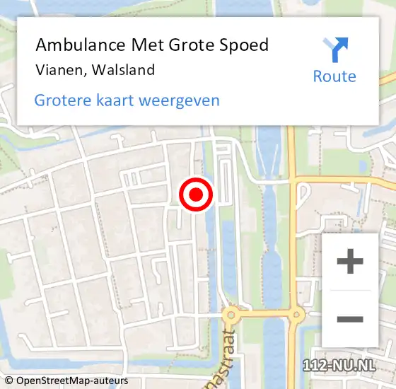 Locatie op kaart van de 112 melding: Ambulance Met Grote Spoed Naar Vianen, Walsland op 17 oktober 2016 11:12