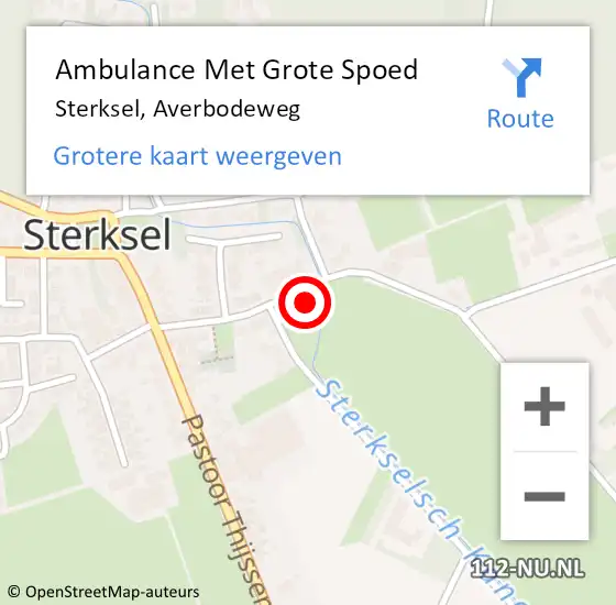 Locatie op kaart van de 112 melding: Ambulance Met Grote Spoed Naar Sterksel, Averbodeweg op 17 oktober 2016 11:18