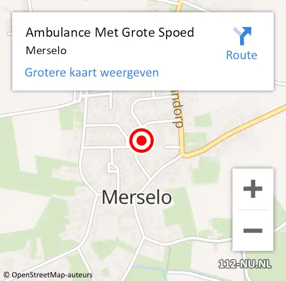 Locatie op kaart van de 112 melding: Ambulance Met Grote Spoed Naar Merselo op 30 december 2013 19:33