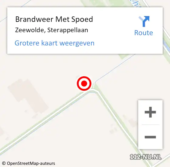 Locatie op kaart van de 112 melding: Brandweer Met Spoed Naar Zeewolde, Sterappellaan op 17 oktober 2016 12:11