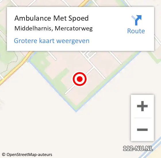 Locatie op kaart van de 112 melding: Ambulance Met Spoed Naar Middelharnis, Mercatorweg op 17 oktober 2016 12:31