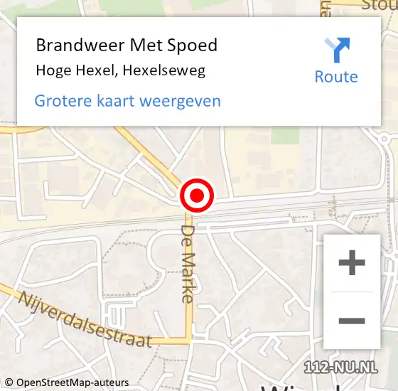 Locatie op kaart van de 112 melding: Brandweer Met Spoed Naar Hoge Hexel, Hexelseweg op 17 oktober 2016 13:07