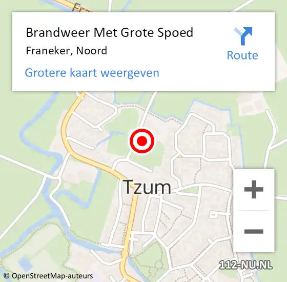 Locatie op kaart van de 112 melding: Brandweer Met Grote Spoed Naar Franeker, Noord op 17 oktober 2016 15:28