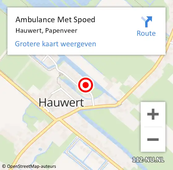 Locatie op kaart van de 112 melding: Ambulance Met Spoed Naar Hauwert, Papenveer op 17 oktober 2016 15:32