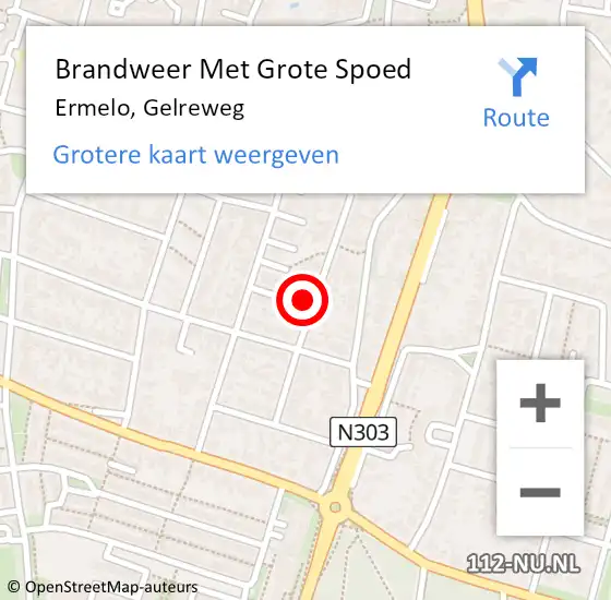 Locatie op kaart van de 112 melding: Brandweer Met Grote Spoed Naar Ermelo, Gelreweg op 17 oktober 2016 15:38