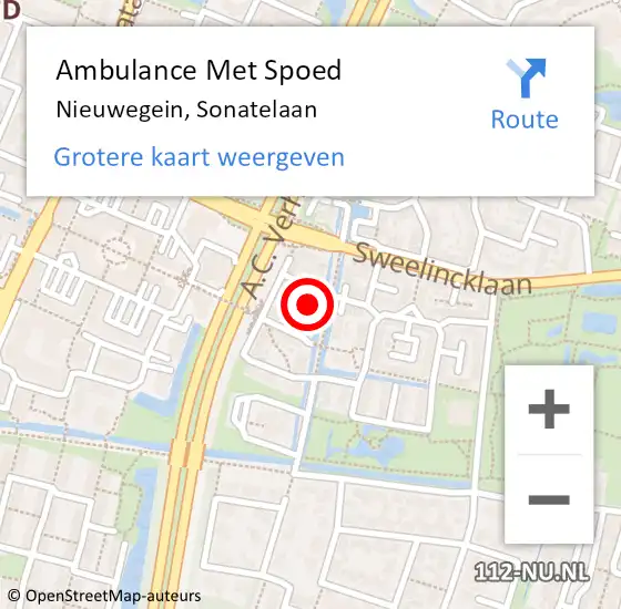 Locatie op kaart van de 112 melding: Ambulance Met Spoed Naar Nieuwegein, Sonatelaan op 17 oktober 2016 17:20