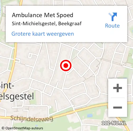 Locatie op kaart van de 112 melding: Ambulance Met Spoed Naar Sint-Michielsgestel, Beekgraaf op 17 oktober 2016 18:31