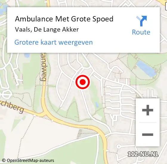 Locatie op kaart van de 112 melding: Ambulance Met Grote Spoed Naar Vaals, De Lange Akker op 30 december 2013 20:35