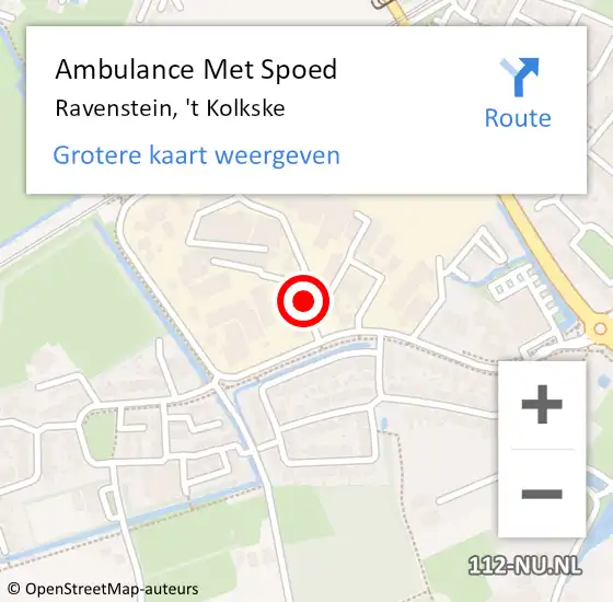 Locatie op kaart van de 112 melding: Ambulance Met Spoed Naar Ravenstein, 't Kolkske op 30 december 2013 20:40