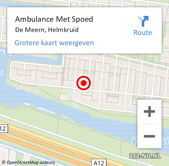 Locatie op kaart van de 112 melding: Ambulance Met Spoed Naar De Meern, Helmkruid op 17 oktober 2016 19:43