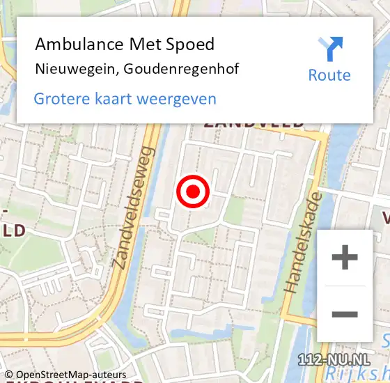 Locatie op kaart van de 112 melding: Ambulance Met Spoed Naar Nieuwegein, Goudenregenhof op 17 oktober 2016 22:44