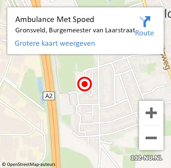 Locatie op kaart van de 112 melding: Ambulance Met Spoed Naar Gronsveld, Burgemeester van Laarstraat op 18 oktober 2016 00:51