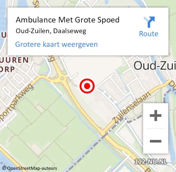 Locatie op kaart van de 112 melding: Ambulance Met Grote Spoed Naar Oud-Zuilen, Daalseweg op 18 oktober 2016 03:24